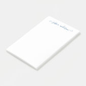Feminine Moderne Klassik Elegant Navy Blue Script Post-it Klebezettel (angewinkelt)