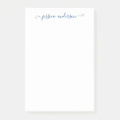 Feminine Moderne Klassik Elegant Navy Blue Script Post-it Klebezettel (Vorderseite)