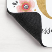 Feminine Monogram, erster rosa Goldbrief C Mousepad (Ecke)