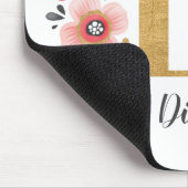 Feminine Monogram, erster rosa Goldbrief D Mousepad (Ecke)