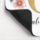 Feminine Monogram, erster rosa Goldbrief G Mousepad (Ecke)