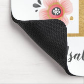 Feminine Monogram, erster rosa Goldbrief i Mousepad (Ecke)