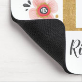 Feminine Monogram, erster rosa Goldbrief R Mousepad (Ecke)