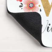 Feminine Monogram, erster rosa Goldbrief W Mousepad (Ecke)