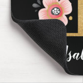 Feminine Monogram, Initial Pink Black Letter I Mousepad (Ecke)