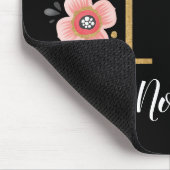 Feminine Monogram Initial Pink Black Letter N Mousepad (Ecke)
