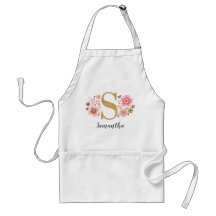 Feminine Monogram, Initial Pink Gold Letter S