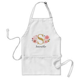 Feminine Monogram, Initial Pink Gold Letter S Schürze
