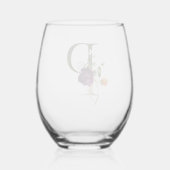 Feminine Monogram, Initial the Letter P Weinglas Ohne Stiel (Rückseite)