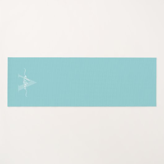 Feminine Monogram Script Calligraphy Yogamatte (Vorderseite (Horizontal))