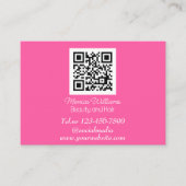 Feminine Nail Art QR Code Scannable Neon Pink Visitenkarte (Vorderseite)