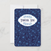 Feminine Navy Blue Floral Pattern, Blank Dankeskarte (Vorderseite)