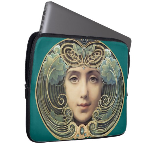 Feminine Nouveau Vintag Beauty Laptopschutzhülle (Vorne Rechts)