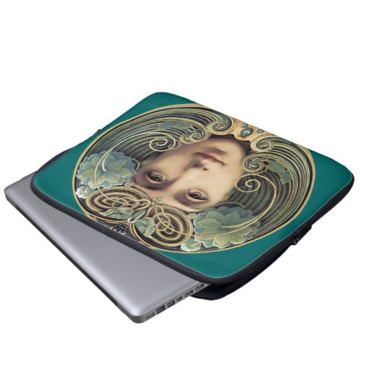 Feminine Nouveau Vintag Beauty Laptopschutzhülle (Vorne Knopf)