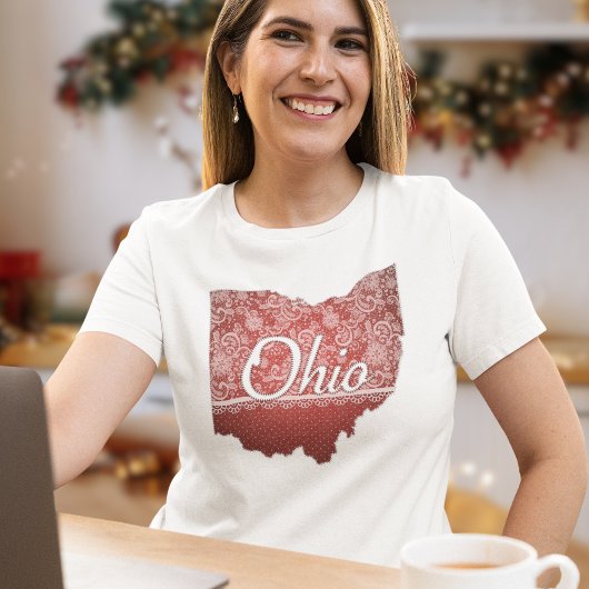Feminine Ohio Imitats Spitzen und Stifte sehen aus Tri-Blend Shirt