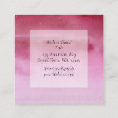 Feminine Ombre Pink Raspberry Business Card Quadratische Visitenkarte (Rückseite)