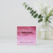 Feminine Ombre Pink Raspberry Business Card Quadratische Visitenkarte (Stehend Vorderseite)