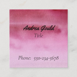 Feminine Ombre Pink Raspberry Business Card Quadratische Visitenkarte