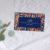 Feminine Orange Blues Pink Business Card Visitenkarte