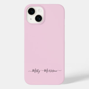 Feminine Pastel Pink mit Script-Individuelle Name Case-Mate iPhone 14 Hülle