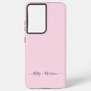 Feminine Pastel Pink mit Script-Individuelle Name Samsung Galaxy Hülle