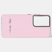 Feminine Pastel Pink mit Script-Individuelle Name Samsung Galaxy Hülle (Linke Seite)
