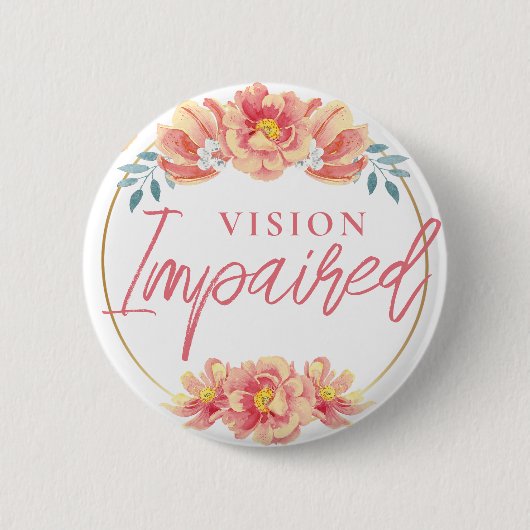 Feminine Peach-Rose Blumenbild Button (Vorderseite)