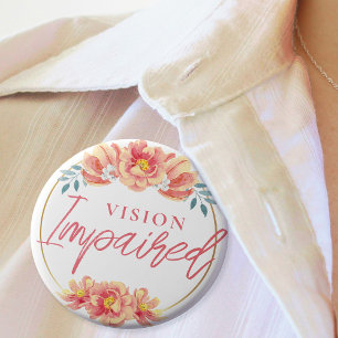 Feminine Peach-Rose Blumenbild Button