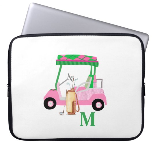 Feminine Personalisiert Golf Cart Laptopschutzhülle (Vorderseite)