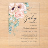 Feminine Pink Aquarell BläsernBaby Dusche Acryleinladungen (Vorderseite)