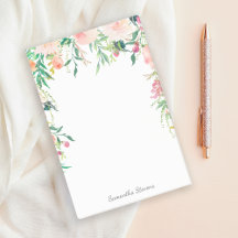 Feminine Pink Aquarellblume mit Ihrem Namen