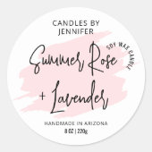 Feminine Pink Ästhetik Moderne Produktverpackung Runder Aufkleber (Vorderseite)