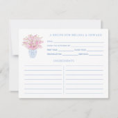 Feminine Pink Blue Ginger Jars Duschkabine Rezeptk Einladung (Vorderseite)