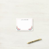 Feminine Pink Blue Rose Bouquet Wasser Post-it Klebezettel (Auf Schreibtisch)