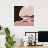 Feminine Pink Digital Art Beach Seascape Poster (Heimbüro)