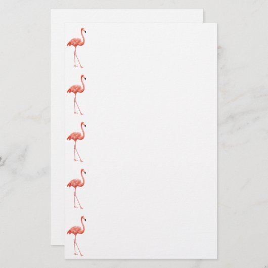 Feminine Pink Flamingo Muster Briefpapier (Vorne/Hinten)