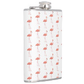 Feminine Pink Flamingo Muster Flachmann (Rechts)