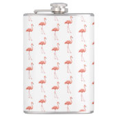 Feminine Pink Flamingo Muster Flachmann (Vorderseite)