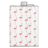 Feminine Pink Flamingo Muster Flachmann (Rückseite)