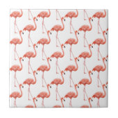 Feminine Pink Flamingo Muster Fliese (Vorderseite)
