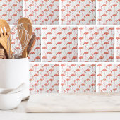 Feminine Pink Flamingo Muster Fliese