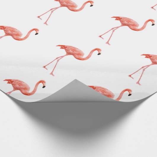 Feminine Pink Flamingo Muster Geschenkpapier (Ecke)