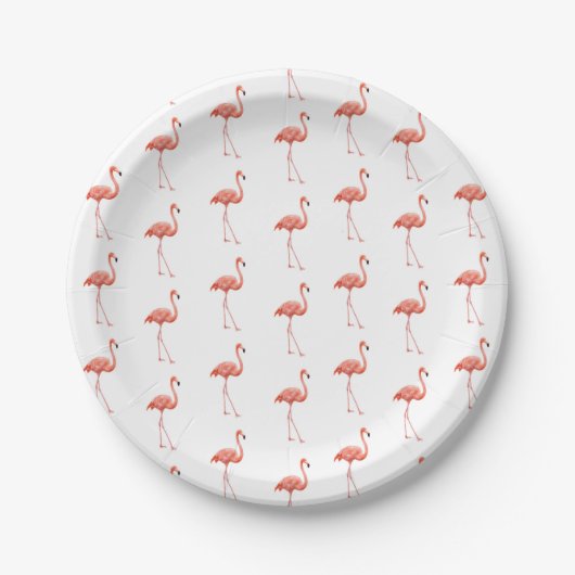 Feminine Pink Flamingo Muster Pappteller (Vorderseite)
