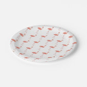 Feminine Pink Flamingo Muster Pappteller (Schrägansicht)