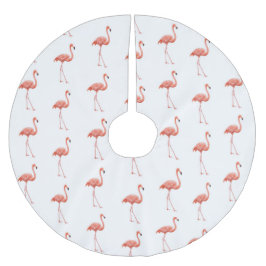 Feminine Pink Flamingo Muster Polyester Weihnachtsbaumdecke