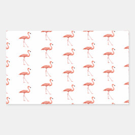 Feminine Pink Flamingo Muster Rechteckiger Aufkleber
