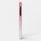 Feminine Pink Glitzer Ombre Marble Monogram Case-Mate iPhone Hülle (Hinten/Links)
