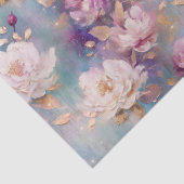 Feminine Pink Gold und Weiß Blumen Seidenpapier (Detail)