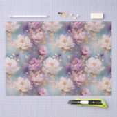 Feminine Pink Gold und Weiß Blumen Seidenpapier (Handwerk)