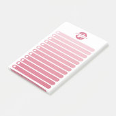 Feminine Pink Gradient Monogram To Do List Post-it Klebezettel (angewinkelt)